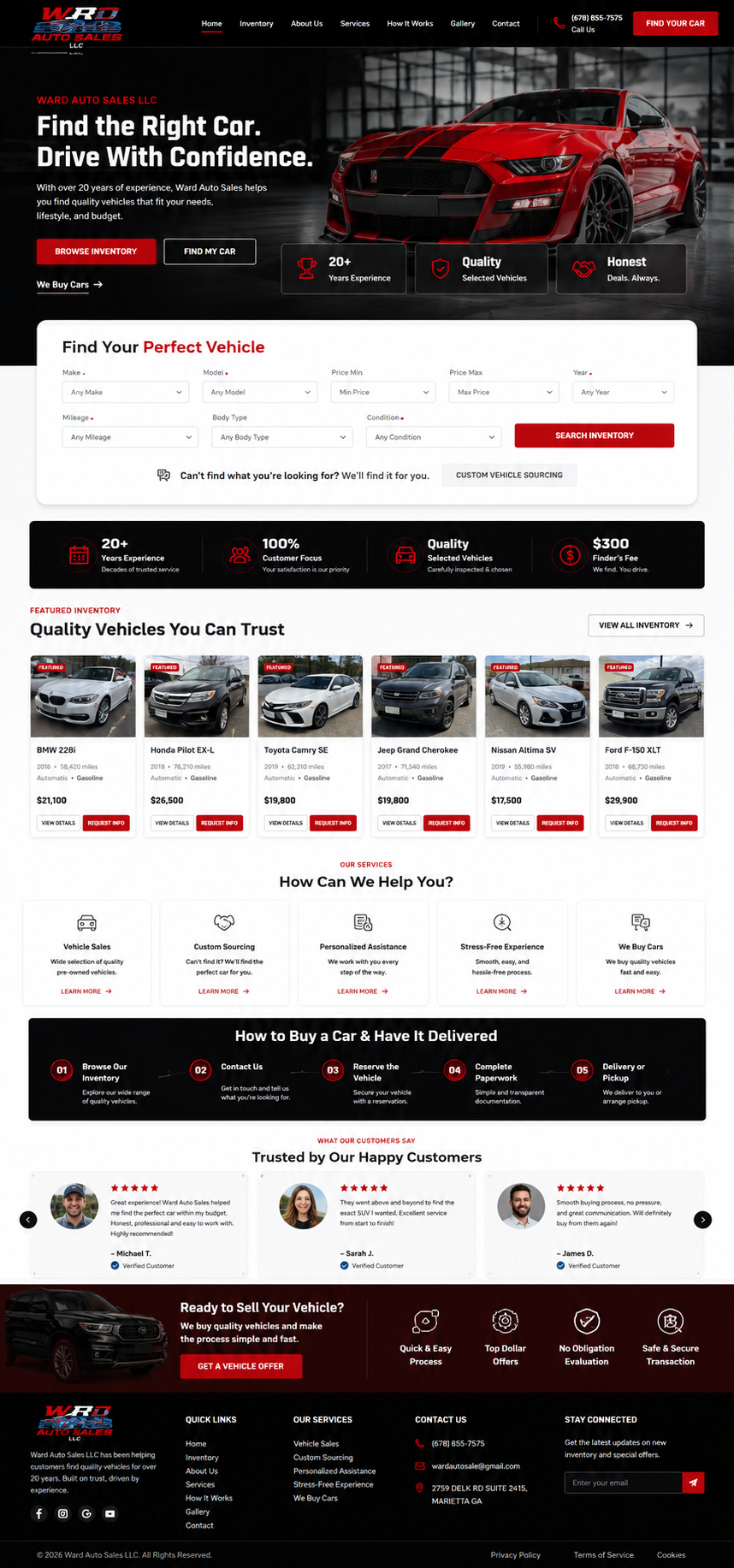 Ward Auto Sales design and showroom presentation